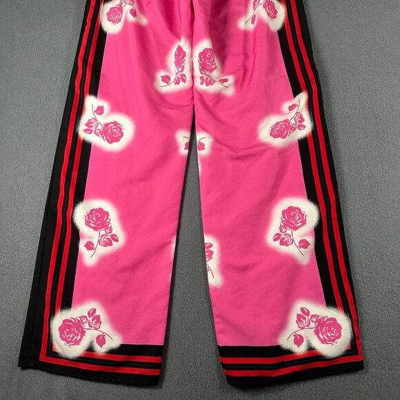 Victorias Secret XS Satin Pajama Lounge Pink Rose Stripe Sides Pull On Sleep Pan - Picture 7 of 8